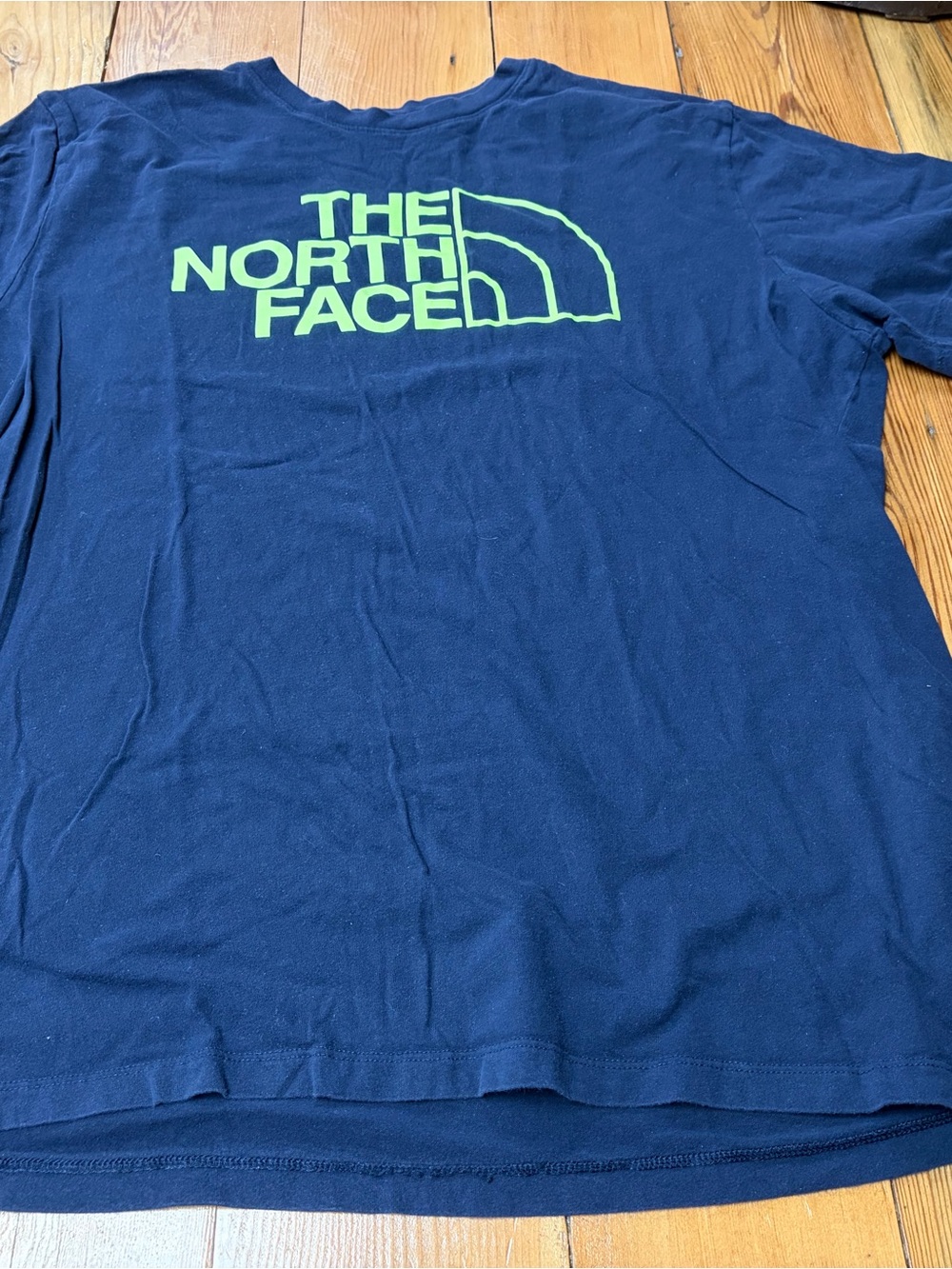 The North Face Navy Blue Tee with Lime Logo